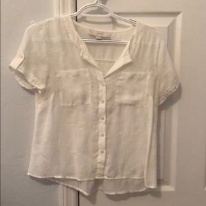 LOFT sheer button down size Small